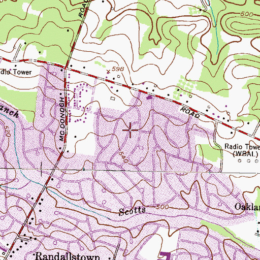 Topographic Map of Stoneybrook North, MD
