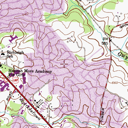 Topographic Map of Suburbia, MD