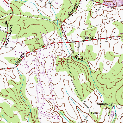 Topographic Map of Sunnybrook Farms, MD