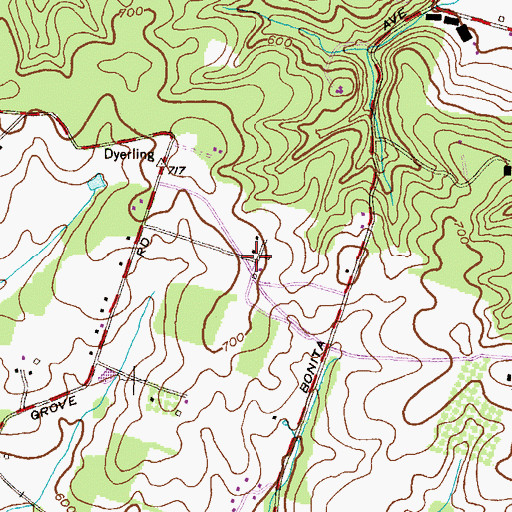 Topographic Map of The Manors, MD