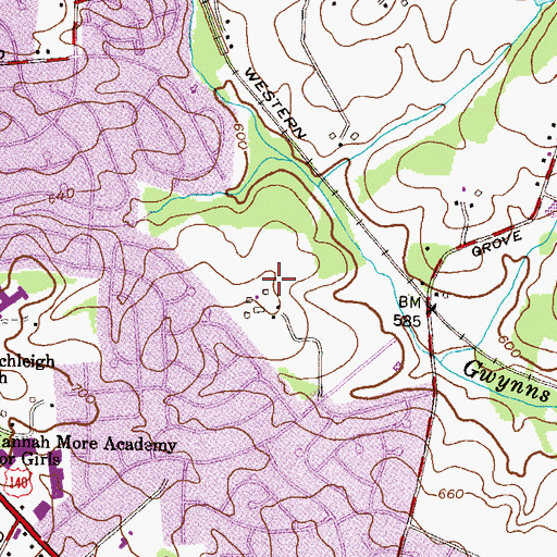Topographic Map of Village of Timber Grove, MD