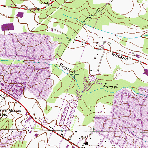 Topographic Map of Wildwood Park, MD