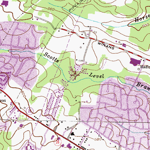 Topographic Map of Wildwoods, MD