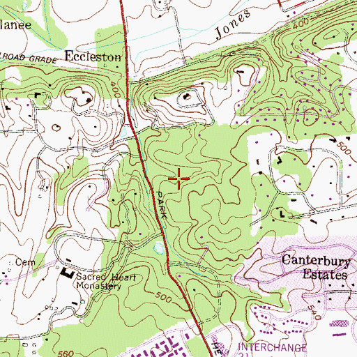 Topographic Map of Anton Woods, MD