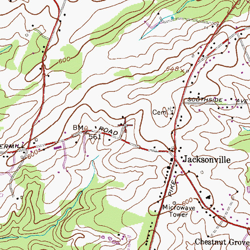 Topographic Map of Ascot Estates, MD