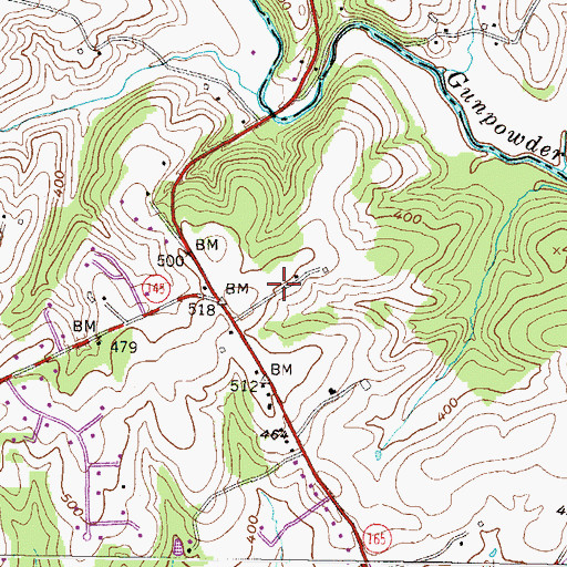 Topographic Map of Baldwin Mill Terrace, MD