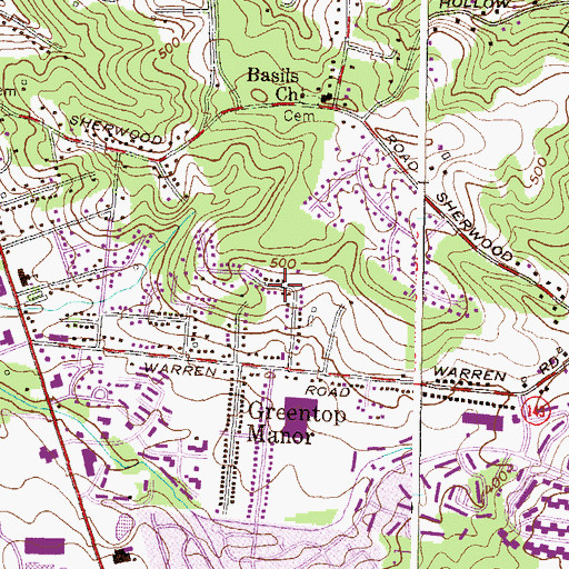 Topographic Map of Beacon Hill, MD