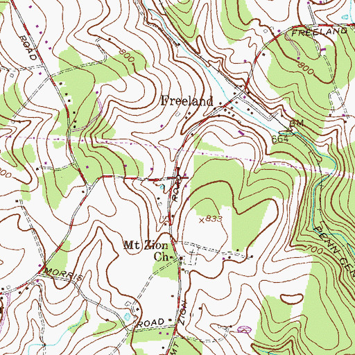 Topographic Map of Beetree Manor, MD