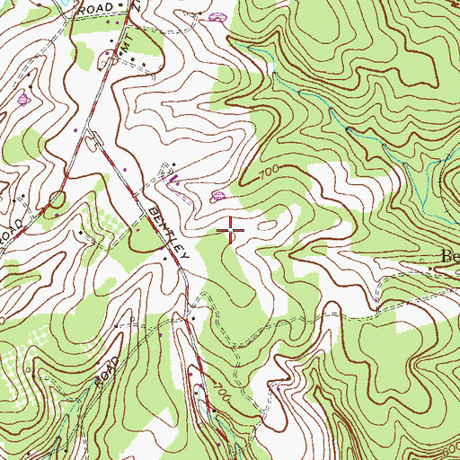 Topographic Map of Bentley Estates, MD