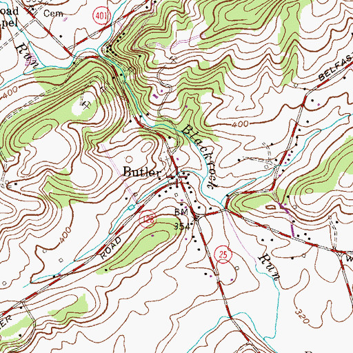 Topographic Map of Black Rock Church, MD
