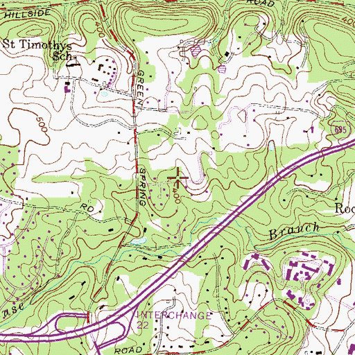 Topographic Map of Brookwood, MD