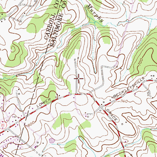 Topographic Map of Buena Vista Estates, MD
