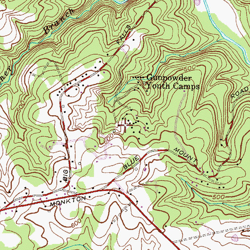 Topographic Map of Camp Puh Tok, MD