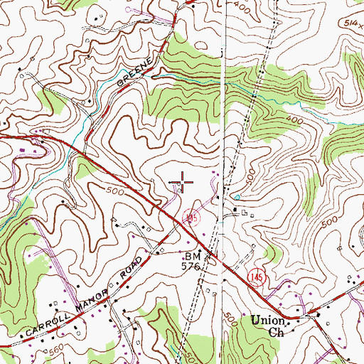 Topographic Map of Carroll Manor Ridge, MD