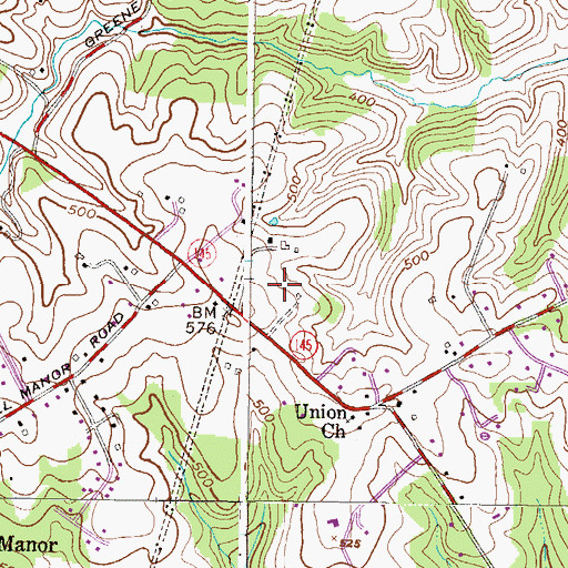 Topographic Map of Carroll Meadows, MD