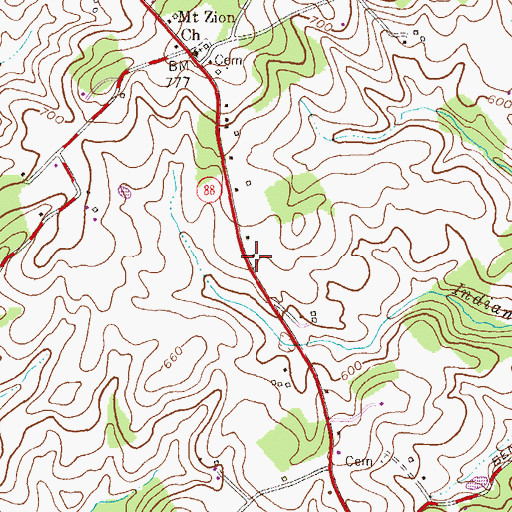 Topographic Map of Carrs Store (historical), MD