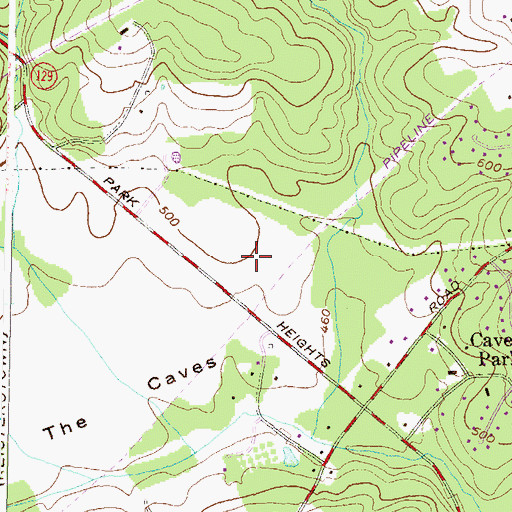 Topographic Map of Caves Valley Country Club, MD