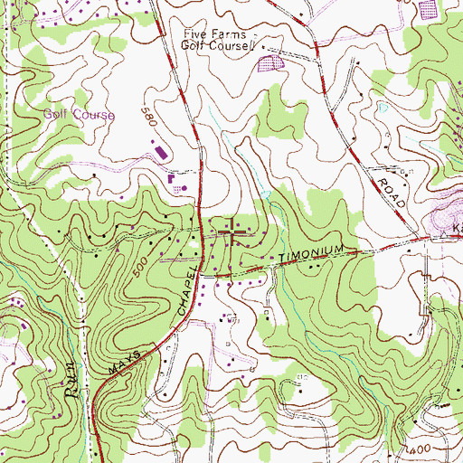 Topographic Map of Chapel Hill, MD
