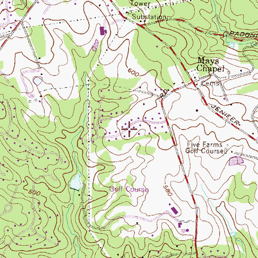 Topographic Map of Chapel Ridge, MD