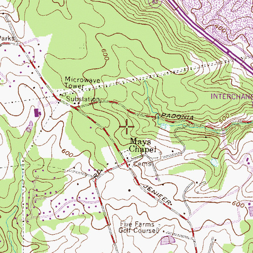 Topographic Map of Chapelgate, MD