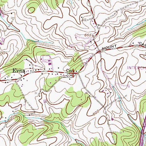 Topographic Map of Church of God, MD