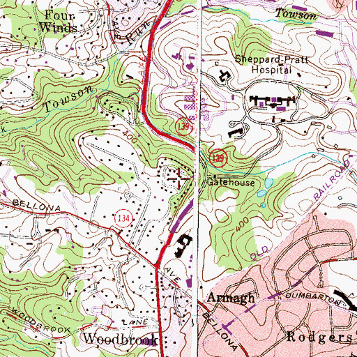 Topographic Map of Cloisters, MD