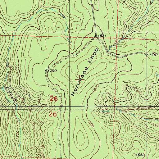Topographic Map of Hurricane Knob, AR