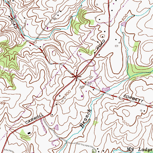 Topographic Map of Corbett Hill Farms, MD