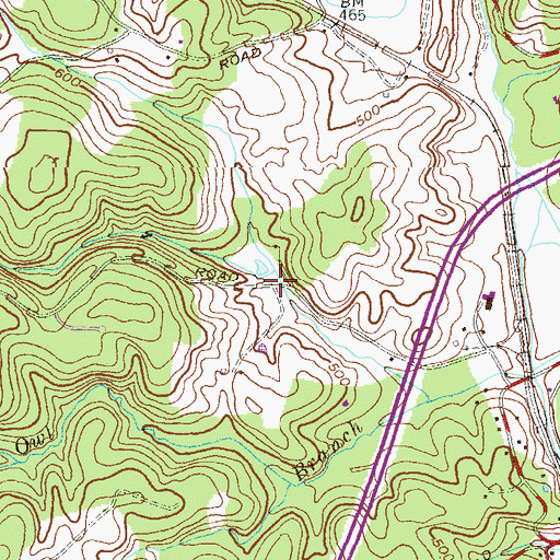 Topographic Map of Dairy Manor Farms, MD