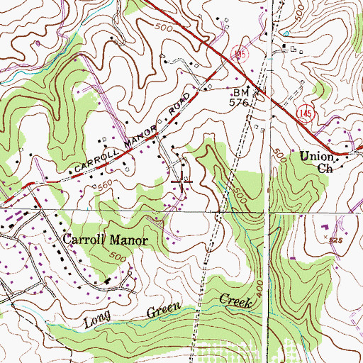 Topographic Map of Dulaney Valley Estates, MD