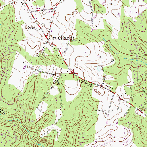 Topographic Map of Five Springs West, MD