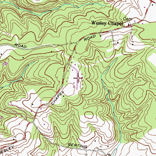 Topographic Map of Fox Hill Farm, MD