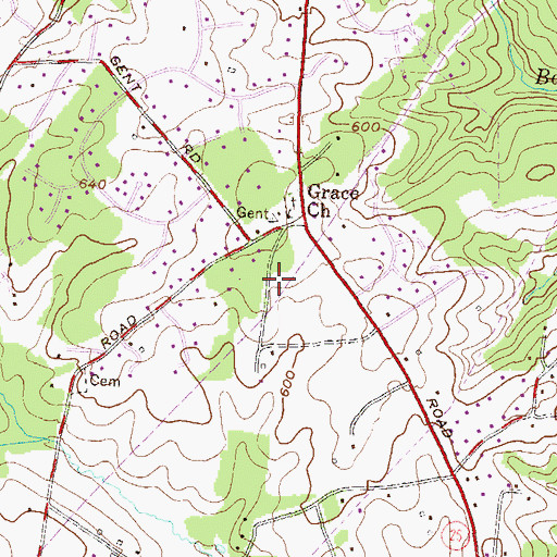 Topographic Map of Fox Ridge Estates, MD
