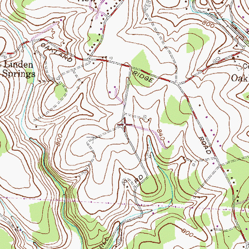 Topographic Map of Freeland Farms, MD