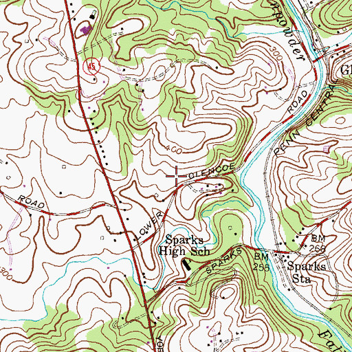 Topographic Map of Glencoe Manor, MD