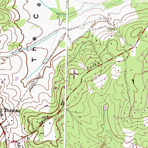 Topographic Map of Caveswood, MD