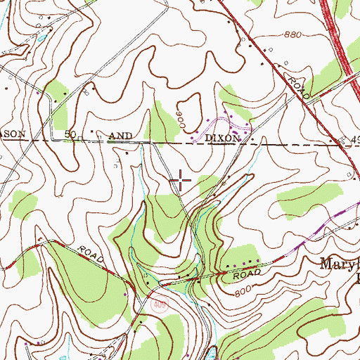 Topographic Map of Green Meadow, MD