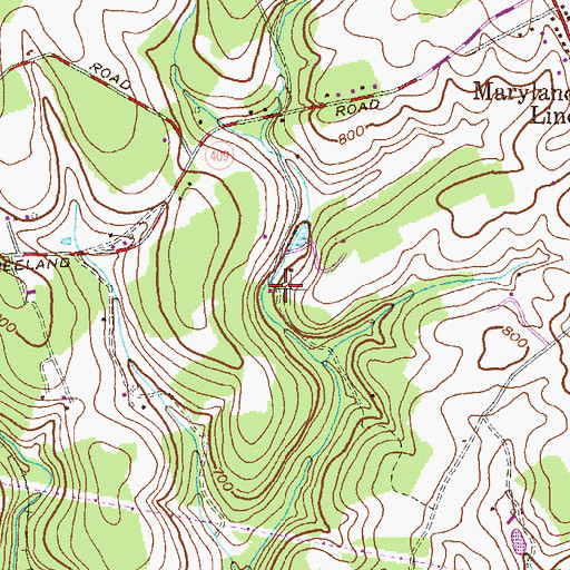 Topographic Map of Heathcote Mill (historical), MD