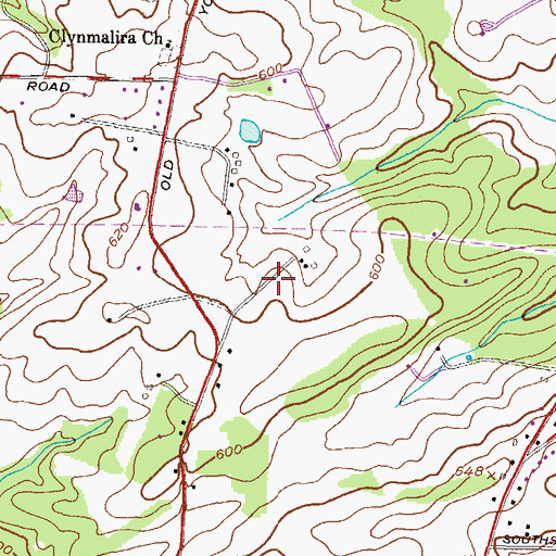 Topographic Map of Henrys Bridge, MD