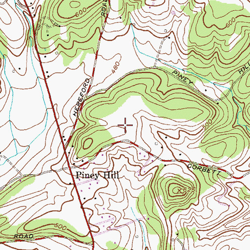 Topographic Map of Hereford Middle School, MD
