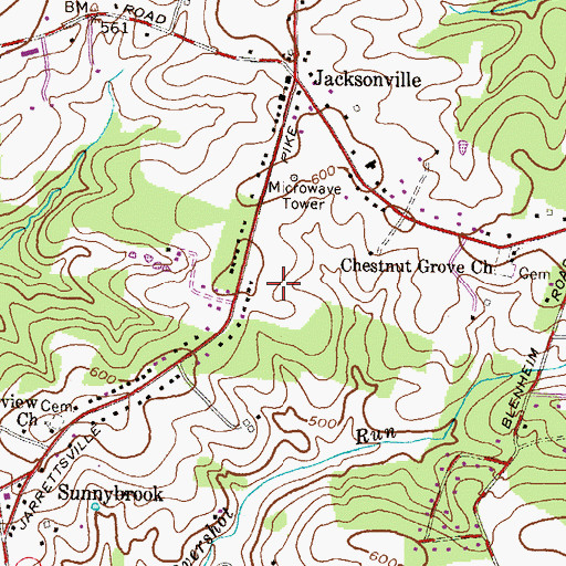 Topographic Map of Hillendale Heights, MD