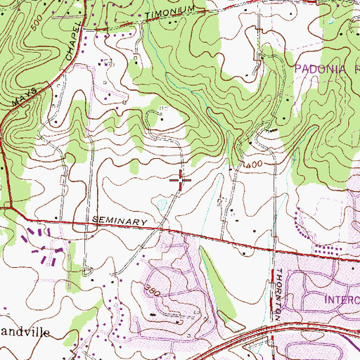 Topographic Map of Hillside at Seminary, MD