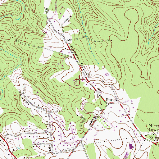 Topographic Map of Hillside Hunt, MD