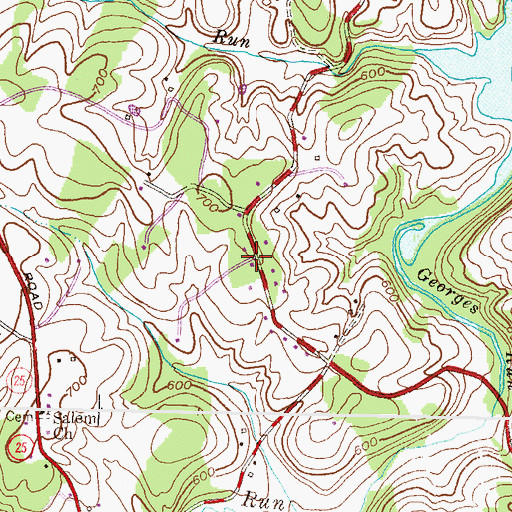 Topographic Map of Hollinsland, MD