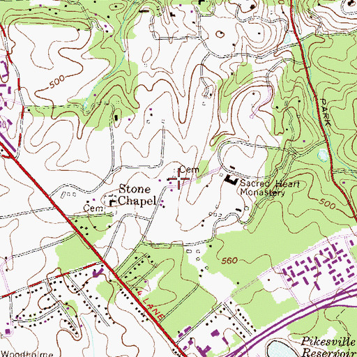 Topographic Map of Holy Trinity Fathers Church, MD