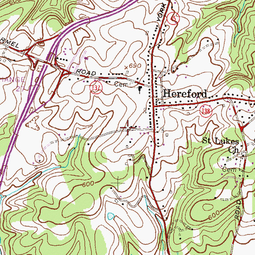 Topographic Map of Hope Meadows, MD