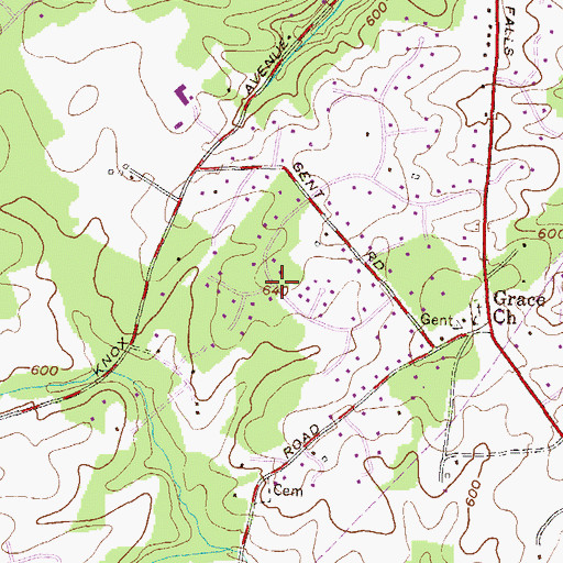 Topographic Map of Hunt Cup Hill, MD