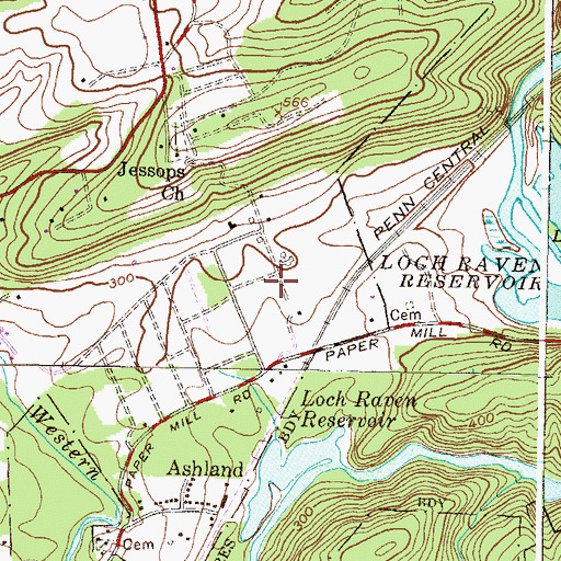 Topographic Map of Hunters Run, MD