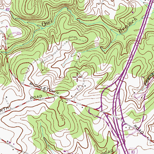 Topographic Map of Huntridge North, MD
