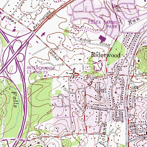 Topographic Map of Hunts Memorial United Methodist Church, MD